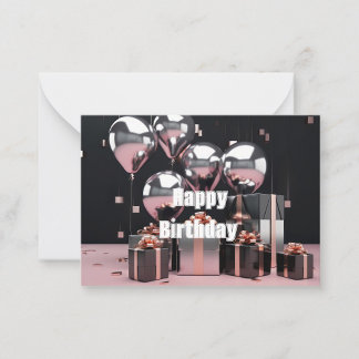 Happy Birthday Flat Note Card