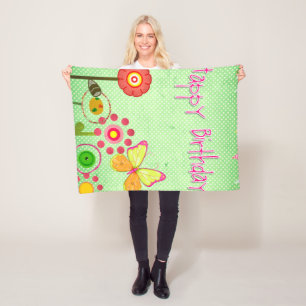 Happy Birthday Fleece Blanket