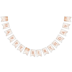 Happy Birthday Floral Bunting Flags