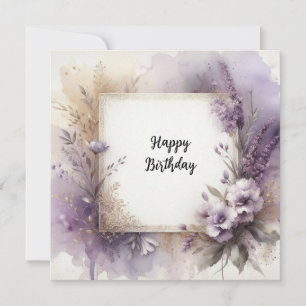 happy birthday floral card