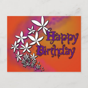Happy Birthday - Floral - Postcard