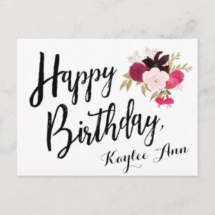 Happy Birthday Floral Postcard For Her