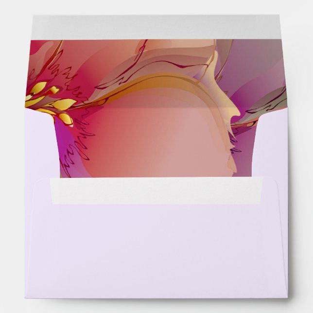 Happy Birthday. Flower Painting Custom Envelopes (Back (Bottom))