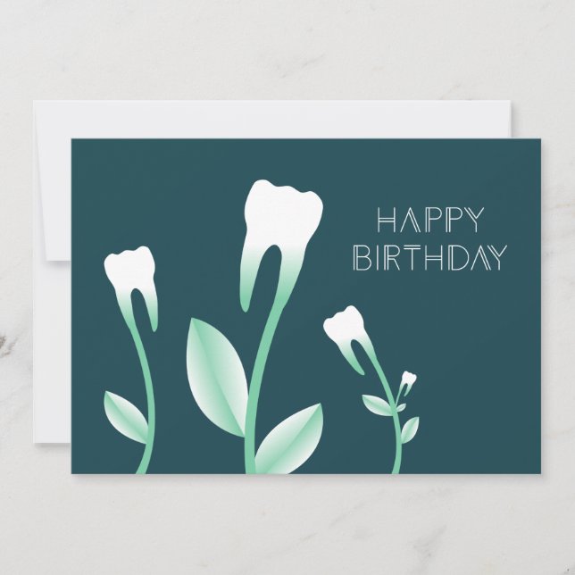 HAPPY BIRTHDAY flowering teeth Invitation (Front)