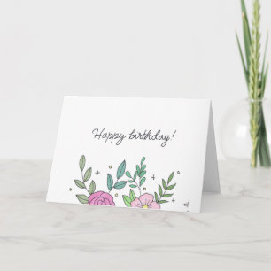 Happy Birthday Flowers 9 Card