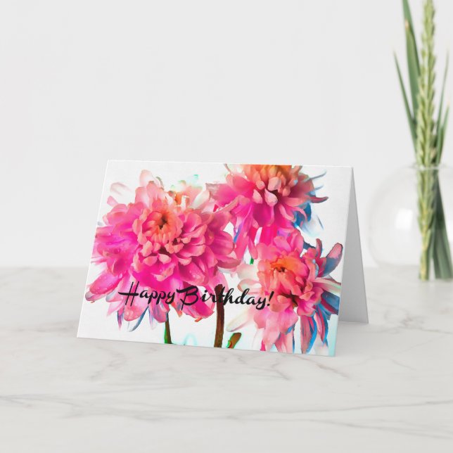 Happy Birthday Flowers Card (Front)