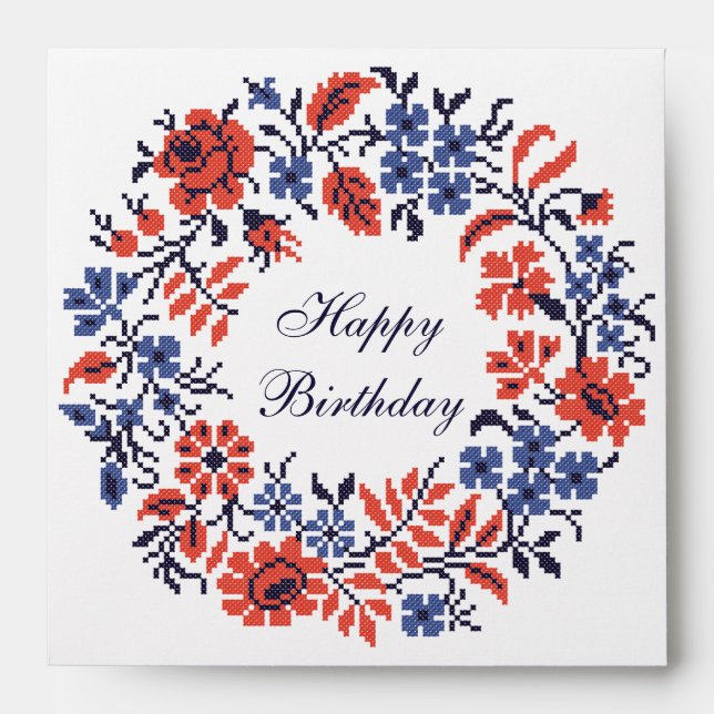 Happy Birthday Flowers cycle Envelopes (Front)
