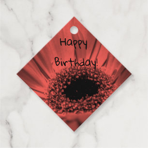 Happy birthday!Flowers, gerberas, floral pattern Favour Tags