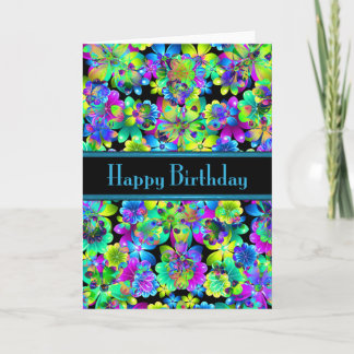 Happy Birthday Flowers Greeting Card