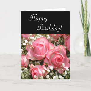 Happy Birthday Flowers Vertical Card