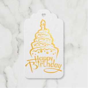 Happy Birthday  Foil Gift Tag