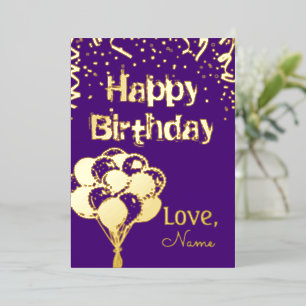 Happy Birthday  Foil Holiday Card