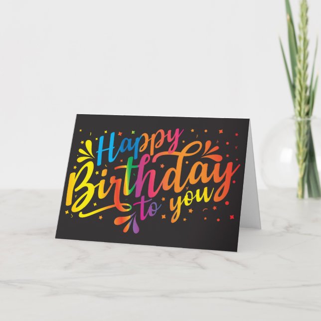 Happy Birthday Folded Greeting Card (Front)