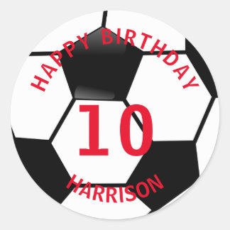 Happy Birthday Football Classic Round Sticker