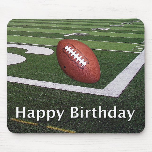Happy Birthday Football Fanatic Mouse Pad (Front)