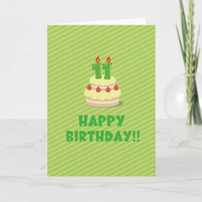 Happy Birthday!! (for 11 years old) Card (Front)