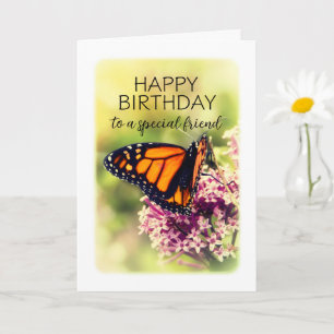 Happy Birthday for a friend Monarch butterfly   Card