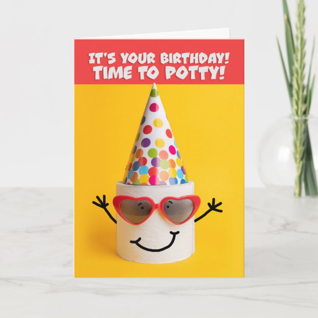 Happy Birthday For Anyone Funnt Roll of Toilet Pap Holiday Card (Front)