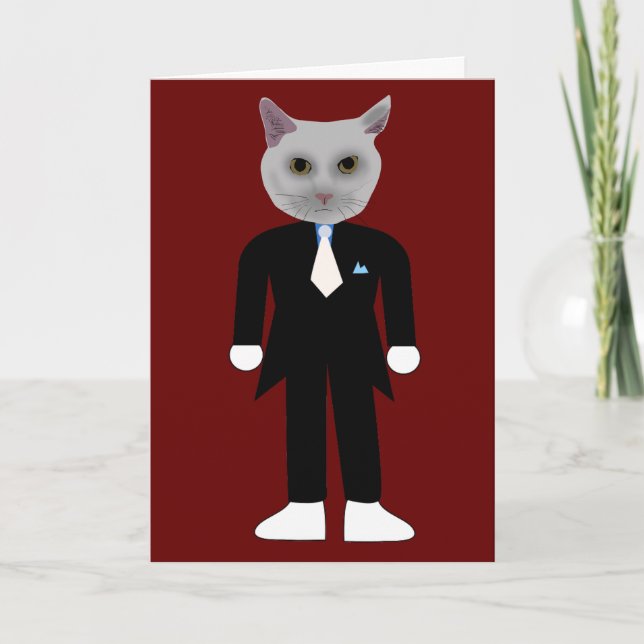 HAPPY BIRTHDAY FOR CAT GUY HIM GREETING CARDS (Front)