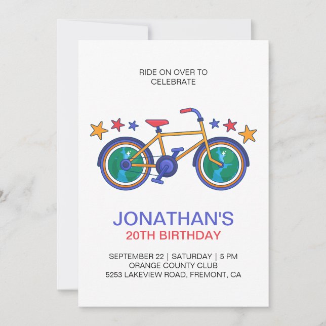 Happy Birthday For Cyclist Customize Invitation (Front)
