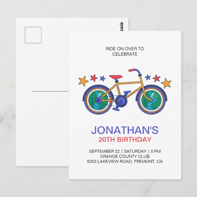 Happy Birthday For Cyclist Customize Postcard (Front/Back)