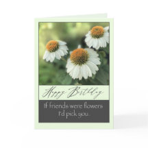 Happy Birthday for friend pretty white flowers 