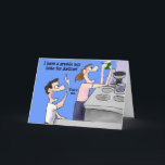 Happy Birthday for Husband Coffee Mug Card<br><div class="desc">Say Happy Birthday to your husband by keeping up with his coffee routine.  Funny,  cartoon greeting for the caffeine addict in your life.</div>