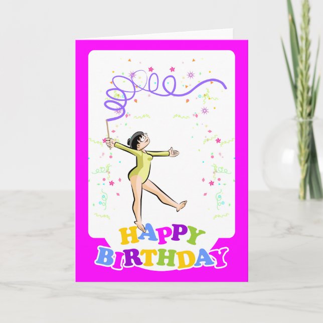 Happy birthday for the best team gymnast card (Front)