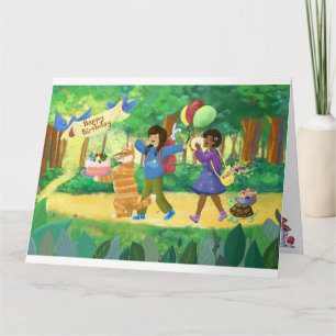 Happy Birthday forest party Card