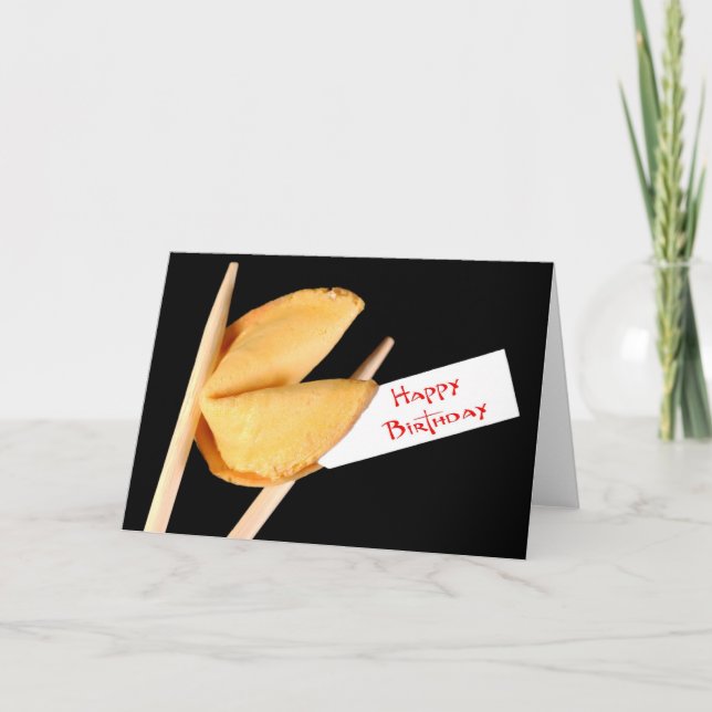 Happy Birthday Fortune Cookie Card (Front)