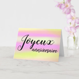 Happy Birthday French Birthday Watercolor Card