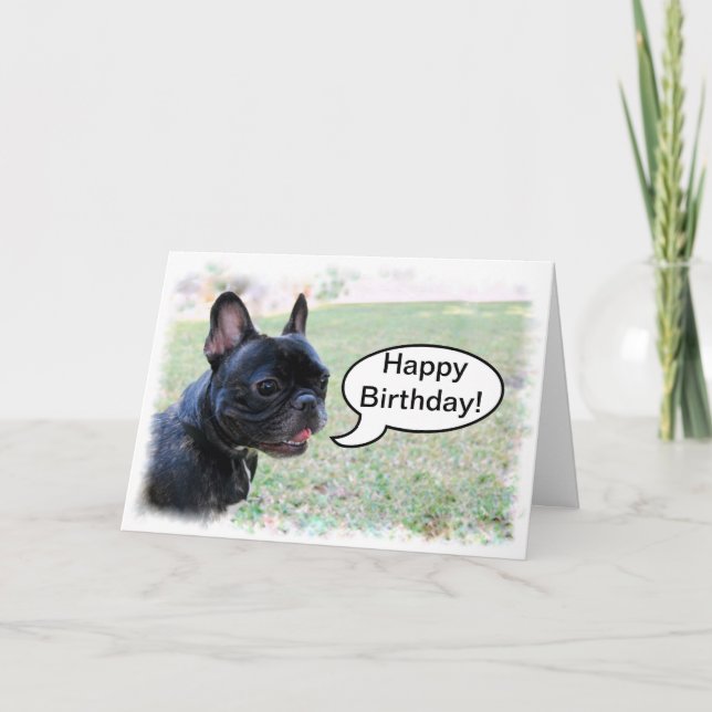 Happy Birthday French Bulldog Card (Front)