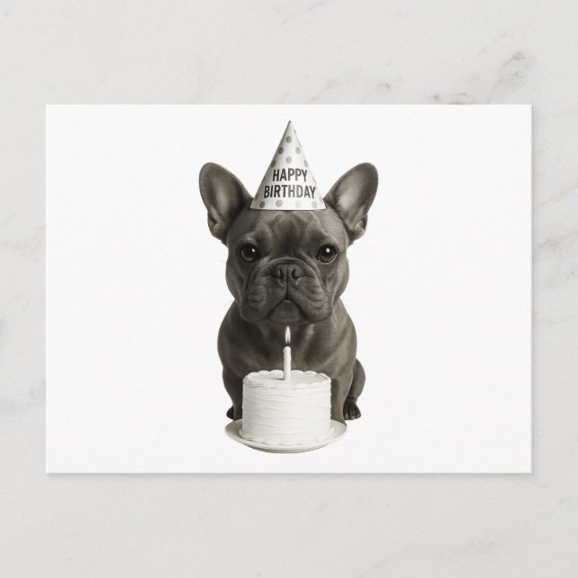 Happy Birthday French Bulldog Holiday Postcard (Front)