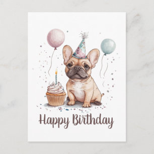 Happy Birthday French Bulldog Postcard
