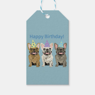 Happy Birthday! French Bulldogs Gift Tags