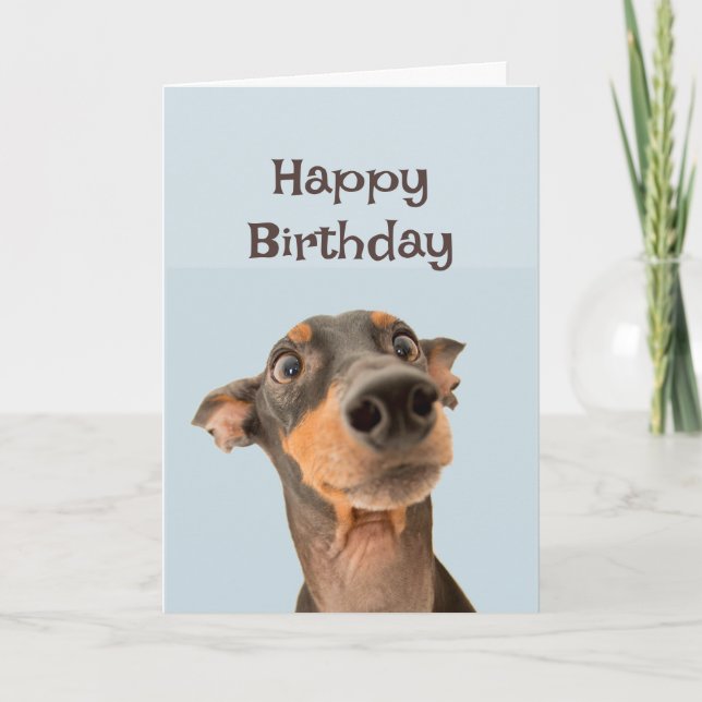 Happy Birthday Friend Funny Dog Grumpy Old Man Card (Front)
