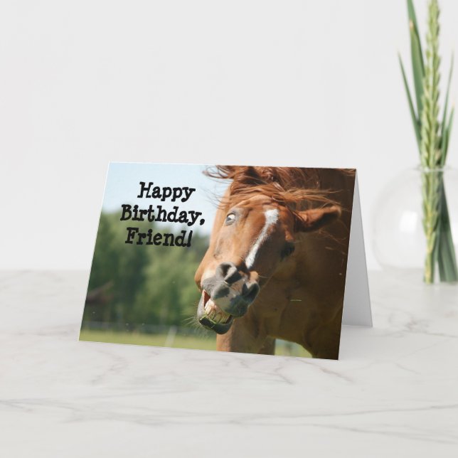 Happy Birthday Friend_Funny Horse Card (Front)