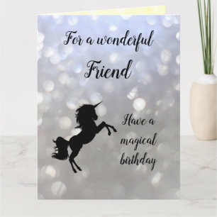 Happy Birthday Friend Unicorn design Card
