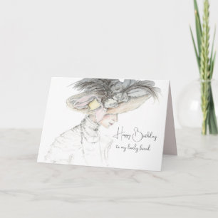 Happy Birthday Friend Victorian Woman Hat Custom Card