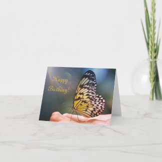 Happy Birthday Friendly Butterfly Thank You Card