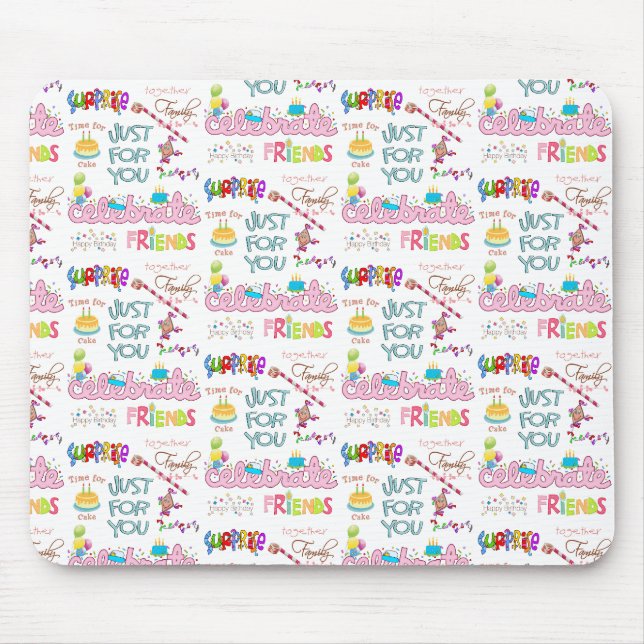 Happy Birthday Friends Family Surprise Mouse Pad  (Front)