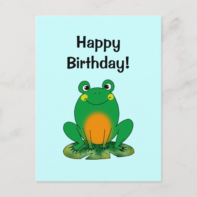 Happy Birthday! (frog) Postcard (Front)