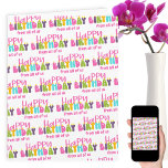 Happy Birthday from All of Us Colourful Candles Card<br><div class="desc">Happy Birthday from all of us card lettered with colourful candles. The front and back say Happy Birthday from all of us (you can edit from all of us to the birthday person's name,  for example,  if you prefer) and you can also edit the message inside.</div>