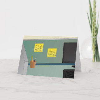 Happy Birthday, From All of Us! Office Cubicle Card
