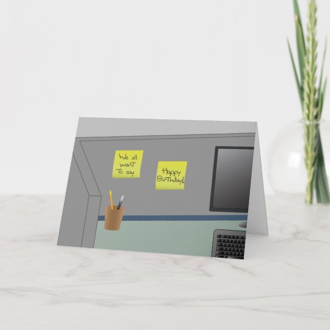 Happy Birthday, From All of Us! Office Cubicle Card (Front)