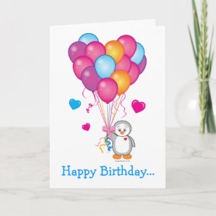 Happy Birthday From All of Us with Penguin Card