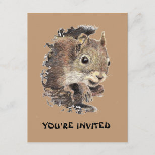 Happy Birthday from all us NUTS Cute Squirrel Invitation