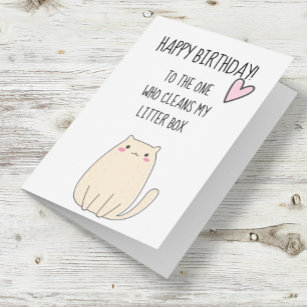 Happy Birthday From Cat Funny Cute Humour Card