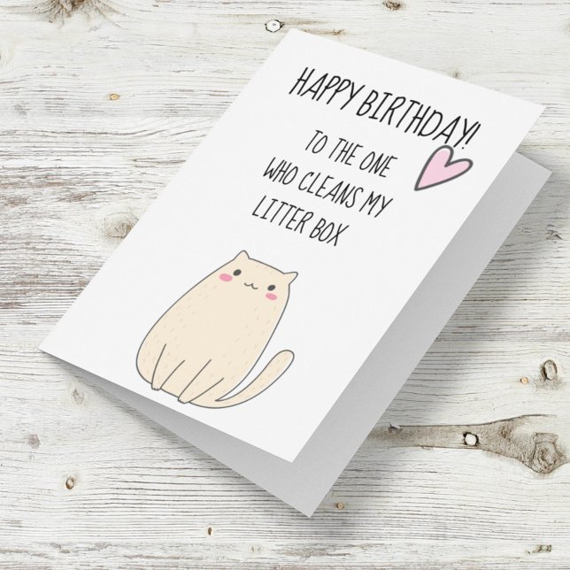 Happy Birthday From Cat Funny Cute Humour Card