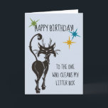 Happy Birthday From Cat Funny Cute Humour Card<br><div class="desc">This design was created though digital art. It may be personalized in the area provide or customizing by choosing the click to customize further option and changing the name, initials or words. You may also change the text colour and style or delete the text for an image only design. Contact...</div>